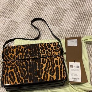 Burberry Animal Print Shoulder Bag - Brown and Black